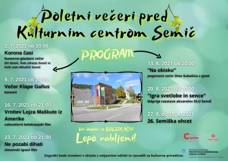 Poletni večeri pred KC Semič